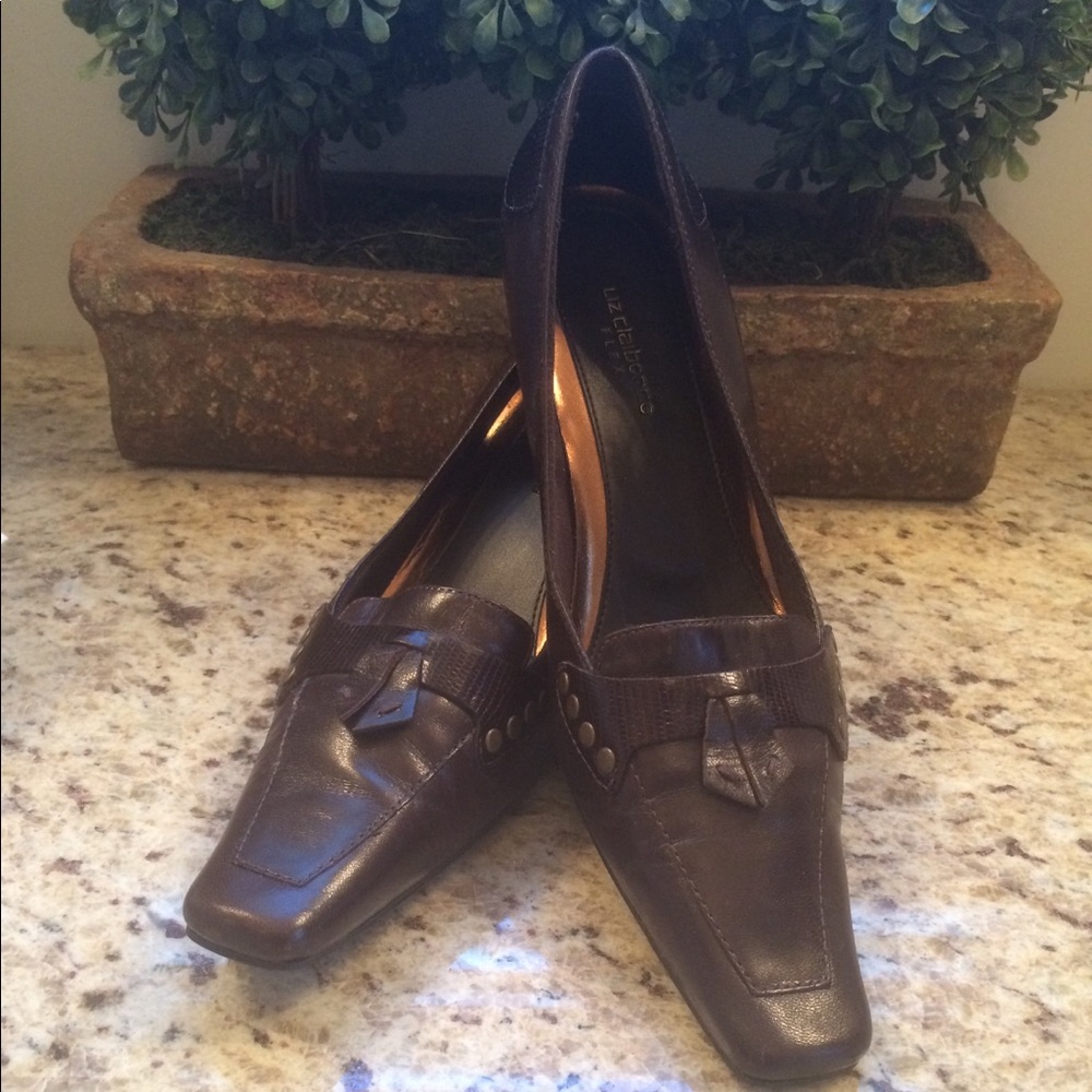 Brown Leather Liz Claiborne Heels Perfect!!